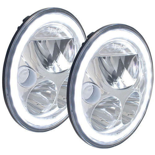 Vision X Lighting Pair Of 7" Round Vx Led Headlight W/ Low-High-Halo - 9891224