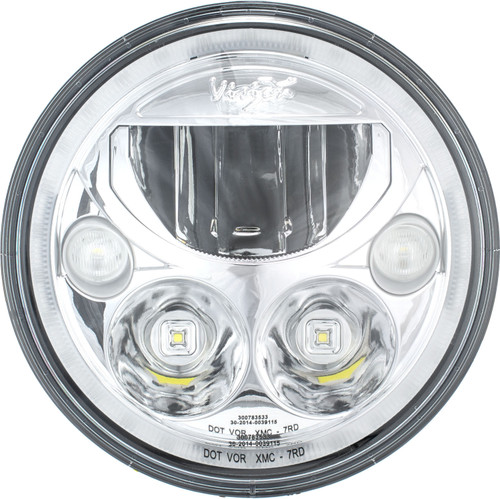 Vision X Lighting Single 7" Round Amber Halo Vx Series Led Headlight W/ Low-High-Halo - XIL-7RDA