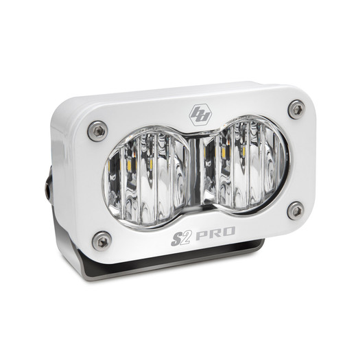 Baja Designs S2 Pro LED Light Pod w/ White Housing, Wide Cornering Pattern, Clear Lens - 480005WT