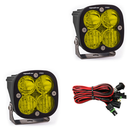 Baja Designs Squadron Pro LED Light Pods, Driving/Combo Pattern, Amber Lens (Pair) - 497813