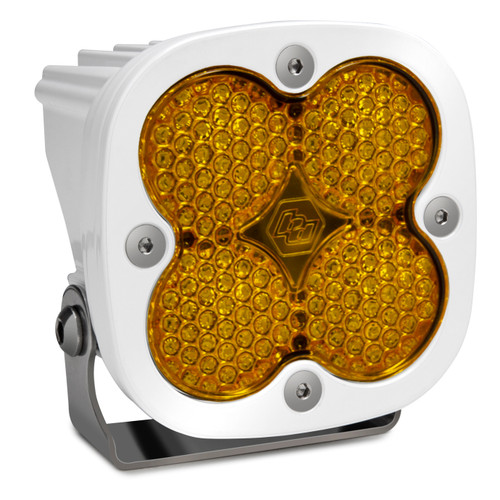 Baja Designs Squadron Sport LED Light Pod w/ White Housing, Work/Scene Pattern, Amber Lens - 550016WT