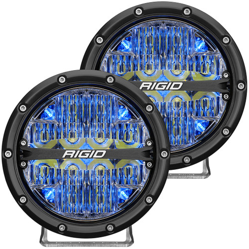 RIGID Industries 360-Series 6in Led Off-Road Drive Beam Blue Backlight Pair - 36207