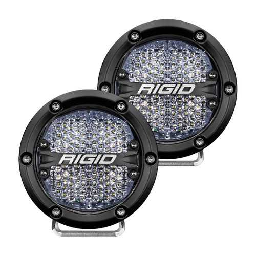 RIGID 360-Series 4 in. LED Off-Road, Diffused w/ White Backlight (Pair) - 36208