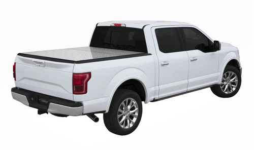 LOMAX Professional Series Tonneau Cover For Ford F-150, Short Bed, Diamond Plate Finish, Single Rail - B0010019