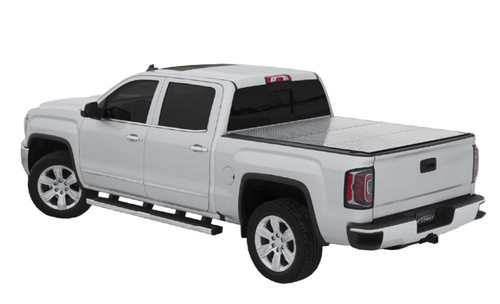 LOMAX Professional Series Tonneau Cover For Toyota Tundra, Standard Bed, Diamond Plate Finish, Split Rail - B0050049