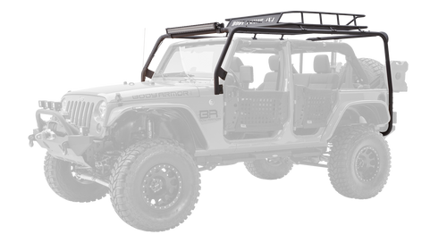 Body Armor 4x4 2007-2017 Wrangler 4 Door Roof Rack Side Tubes For JKl And Front And Rear Crossbars - JK-6124-2