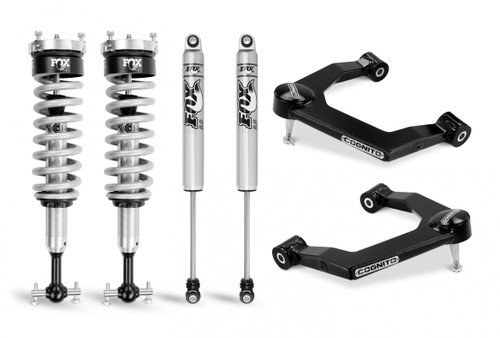 Cognito 1-Inch Performance Uniball Leveling Kit With Fox PS Coilover 2.0 IFP Shocks For 19-22 Silverado Trail Boss/Sierra AT4 1500 4WD - 210-P0886