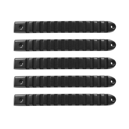 DV8 Offroad Black Rail Style Door Handle Inserts (set of 5): 07-18 Jeep JK - D-JP-190028-BK-5