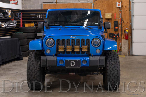 Diode Dynamics Jeep JK SS5 4-Pod CrossLink Grille Lightbar Kit Pro Yellow Combo-DD7273