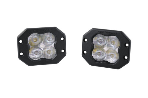 Diode Dynamics SS3 Sport White Backlight White SAE Fog Flush Pair-DD6913P