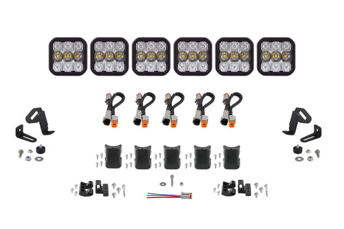 Diode Dynamics SS5 Pro Universal CrossLink 6-Pod Lightbar White Combo-DD7244