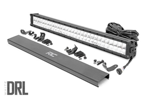 Rough Country Chrome Series LED Light, 30 in., Dual Row, w/ White DRL - 70930D