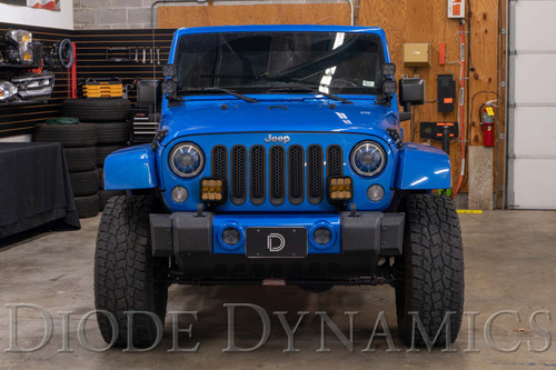 Diode Dynamics SS5 Bumper LED Pod Light Kit for 07-18 Jeep JK Wrangler, Pro Yellow Combo-DD7285