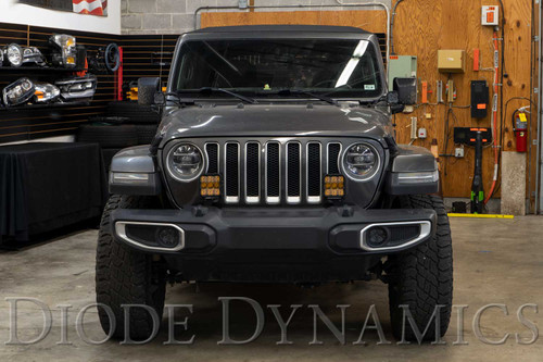 Diode Dynamics SS5 Bumper LED Pod Light Kit for 18-21 Jeep JL Wrangler, Sport Yellow Driving-DD7290