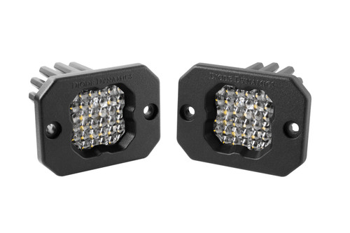 Diode Dynamics Stage Series C1 LED Pod Pro White Flood Flush White Backlight Pair-DD6474P