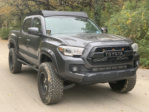 Cali Raised LED 05-21 Tacoma Premium Roof Rack 43 in Dual Function 2 Wire Harnesses LED Light Bar Blue Tall No Switch No Lights - 39393423097898