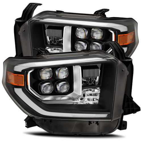 AlphaRex 14-20 Toyota Tundra Nova-Series LED Projector Headlights Plank Style Design Black w/ Activation Light - 880730