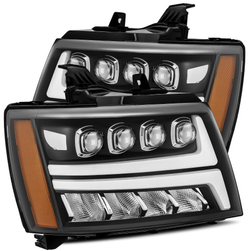 AlphaRex 07-14 Chevrolet Tahoe/Suburban/07-13 Avalanche Nova-Series LED Projector Headlights Plank Style Design Matte Black w/ Activation Light and DRL - 880288