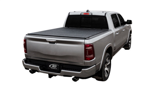 LOMAX Stance Hard Tri-Fold Cover For Ram 1500, Short Bed, Black Diamond Mist Finish, Single Rail - G4040039