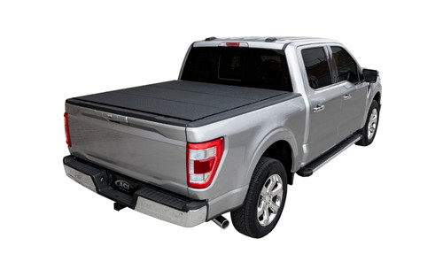 LOMAX Hard Tri-Fold Cover For Ram 2500/3500, Standard Bed, Black Diamond Mist Finish, Split Rail - B4040069