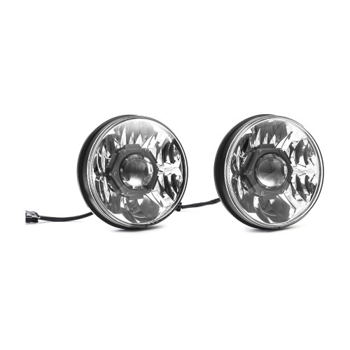 KC HiLiTES 7" Gravity LED Pro 2-Headlights, 40W Driving Beam: 18-24 Jeep JL/JT w/ Halogen Headlights - 42342