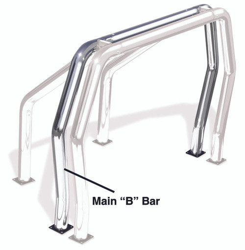 Go Rhino - Bed Bar Compenent - "B" Main l Bar - Pol. Stainless - 95002PS