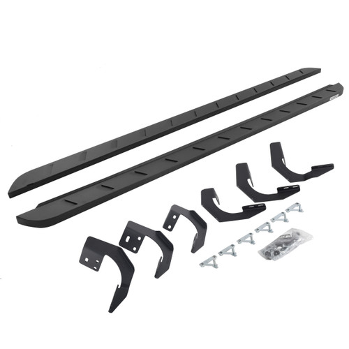 Go Rhino - RB10 Slim Line Running Boards w/Mounts - Text. Black - Ram 1500 Ext. Cab - 63430680SPC