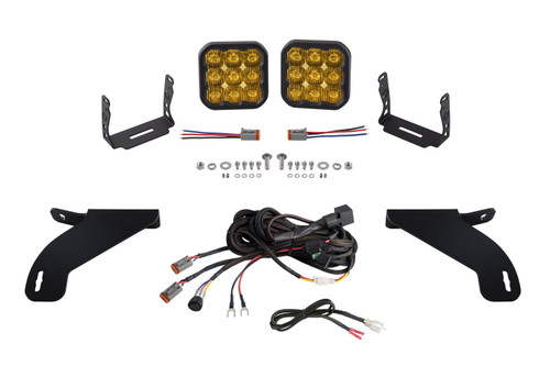 Diode Dynamics SS5 Bumper LED Pod Light Kit for 21-22 Ford F-150, Sport Yellow Driving - DD7329