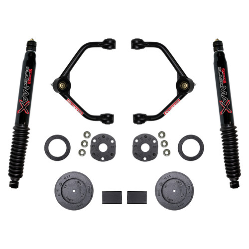 SkyJacker 2019-2021 Ram 1500 3 Inch Suspension Lift Kit With Front Strut Spacers Front Upper A-arms Rear Coil Spring Spacers Rear Bump Stop Spacers And Rear Black Max Shocks - R1930PB