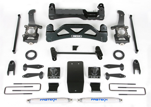 Fabtech Basic Lift System, 6 in. Lift w/ Frt Shk Extns and Performance Remote Reservoir Shocks For 04-08 Ford F150 4WD V8 Only. - K2116