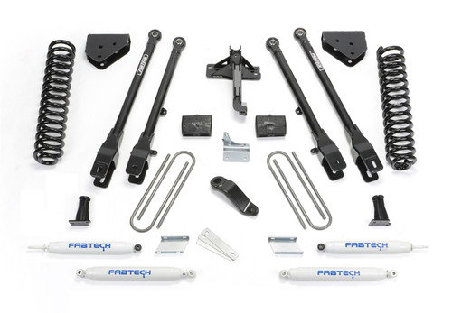 Fabtech 4 Link Lift System, 6 in. Lift w/ Coils and Performance Shocks For 11-13 Ford F450/550 4WD 10 Lug. - K2157