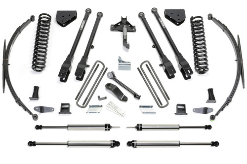 Fabtech 4 Link Lift System, 8 in. Lift w/ Coils and Remote Reservoir Lf Sprngs and Dirt Logic Shocks For 08-16 Ford F250/350 4WD. - K2129DL