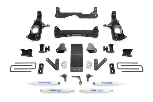 Fabtech Basic Lift System, 4 in. Lift w/ Performance Shocks For 11-19 GM 3500Hd 2WD/4WD. - K1123