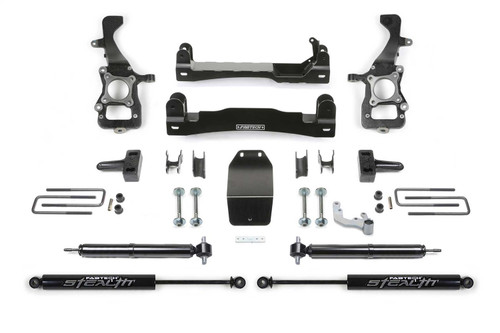 Fabtech Basic Lift System, 4 in. Lift w/ Remote Reservoir Stealth For 21-22 Ford F150 4WD. - K2386M