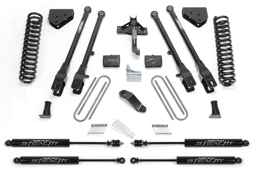 Fabtech 4 Link Lift System, 4 in. Lift w/ Coils and Stealth Shocks For 08-16 Ford F250/F350 4WD. - K2212M