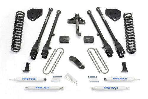 Fabtech 4 Link Lift System, 4 in. Lift w/ Coils and Performance Shocks For 17-21 Ford F250/F350 4WD Diesel. - K2216