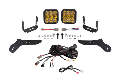 Diode Dynamics SS5 Bumper LED Pod Light Kit for 2017-2020 Ford Raptor Pro Yellow Combo - DD7349