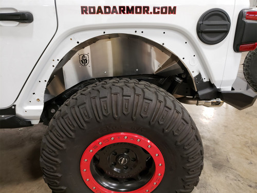 Road Armor Jeep Wrangler (JL) Stealth Stainless Fender Liner, Rear, Raw - 518LFR0Z