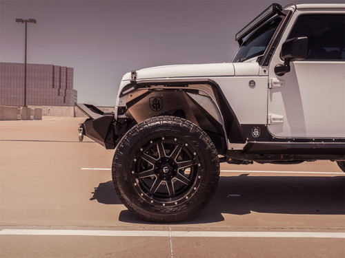 Road Armor Jeep Wrangler JK/JL Stealth Stainless Fender Liner, Front, Raw - 507LFF0Z