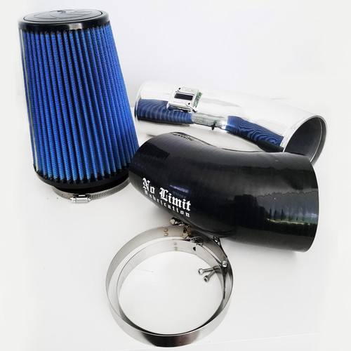 No Limit Fabrication Cold Air Intake Polished Aluminum, Oiled Pro5R Air Filter Stage 1 for 11-16 Ford Super Duty 6.7L Powerstroke - 67CAIPO1