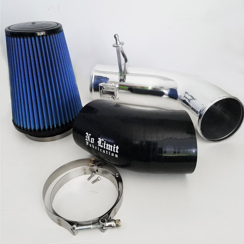 No Limit Fabrication Cold Air Intake Polished Aluminum, Oiled Pro5R Air Filter for 17-19 Ford Super Duty 6.7L Powerstroke - 67CAIPO17
