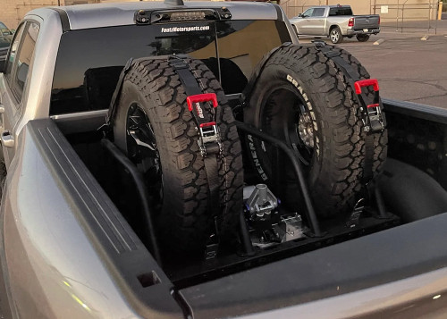 Foutz Dual Tire Carrier Quick Release Modular Bed Organizer