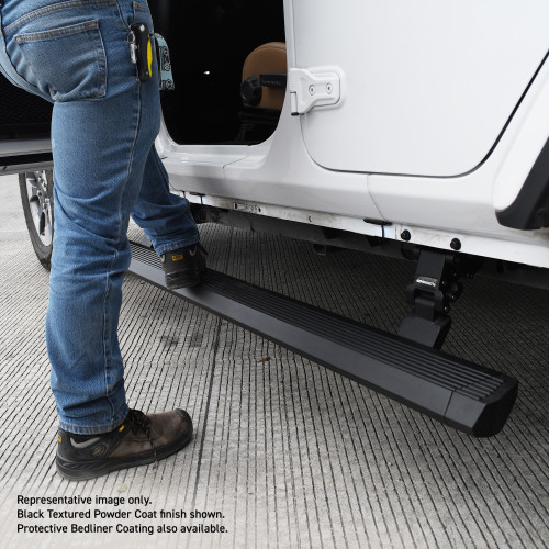 Go Rhino E1 Electric Running Board Kit, Protective Bedliner coating for Jeep 20-23 Gladiator, Crew Cab - 20451687T