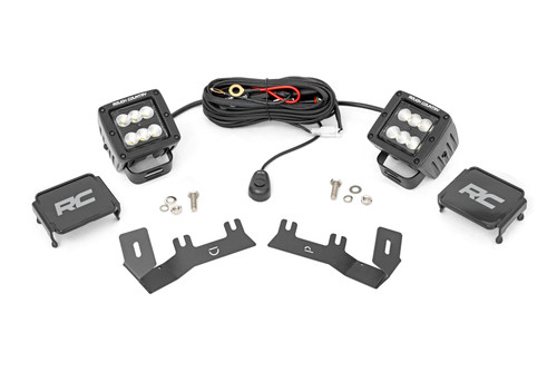 Rough Country LED Ditch Light Kit, 2 in., Pair, w/ Amber DRL for Chevy/GMC 1500 14-18 - 71053