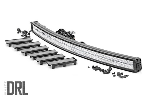 Rough Country Chrome Series LED, 50 in., Curved, Dual Row, w/ White DRL - 72950D