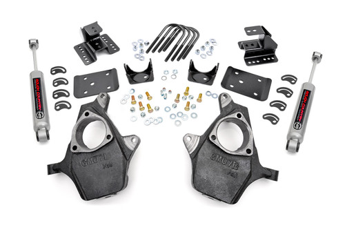 Rough Country Lowering Kit, Knuckle, 2 in. Front/4 in. Rear for Chevy/GMC 1500 07-14 - 721.20
