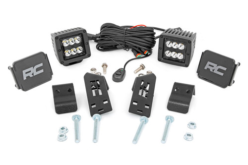 Rough Country LED Light A Pillar Mount, 2 in., Pair, Spot for Polaris RZR PRO XP 20-21 - 93076