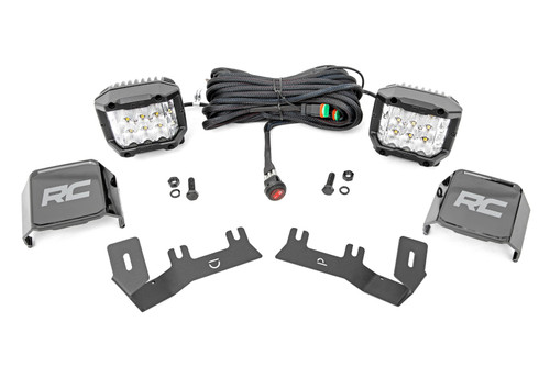 Rough Country LED Ditch Light Kit, 3 in., Pair, Wide for Chevy/GMC 1500 14-18 - 71056