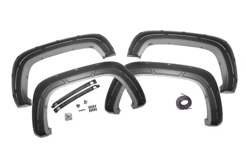 Rough Country Defender Pocket Fender Flares, Silver for Chevy Silverado 2500 HD/3500 HD 20-23 - A-C12011-GAN