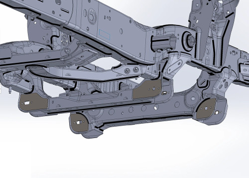 Foutz Lower Arm Pivot Gusset Kit w/ Fixed Holes, Slot Delete Kit: 22+ Bronco Raptor